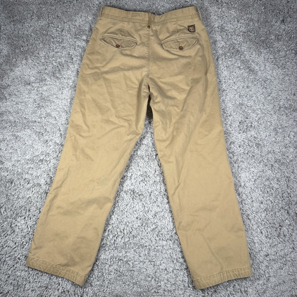 Timberland Pants Men's 32x30 Khaki Chino Flat Front Straight Fit Organic Cotton - Picture 8 of 14